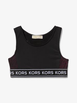 Buy Michael Kors Logo Tape Bustier Top, Black Color Women