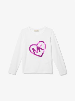 T-shirt en jersey de coton extensible avec cœur et logo image number 2