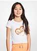 T-shirt en coton extensible à logo en forme de cœur à paillettes image number 0