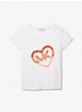 T-shirt en coton extensible à logo en forme de cœur à paillettes image number 2