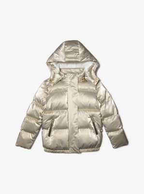 Michael michael kors hooded best sale & quilted ciré down jacket