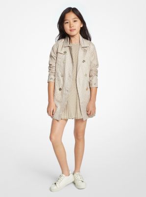 Michael Kors Kids monogram-print buttoned padded jacket - White