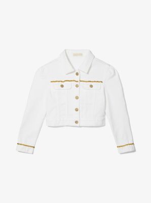 Michael Kors Women's Chain Fitted Denim Jacket