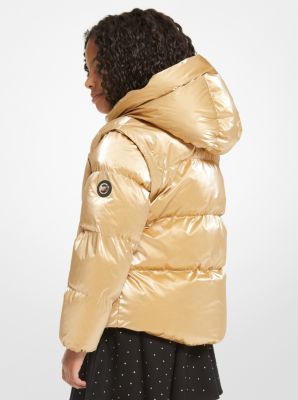 DO NOT ACTIVATE:Metallic Quilted Convertible Puffer Jacket image number 1