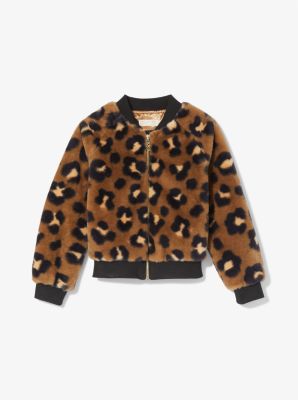 Leopard Print Faux Fur Jacket