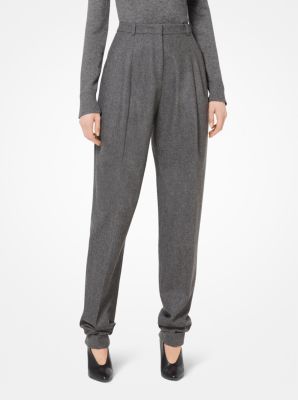 Flannel Pleated Trousers