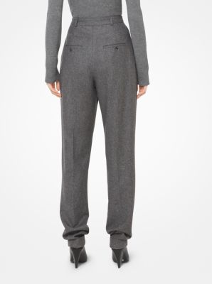 Flannel Pleated Trousers