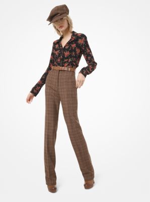 Ladies wool hot sale tartan trousers