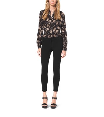 Michael Kors Panther Print Stretch Twill Leggings