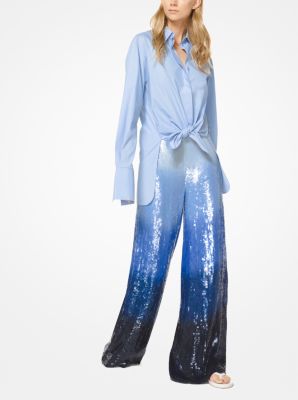 Ombré Sequined Silk-Georgette Pajama Pants