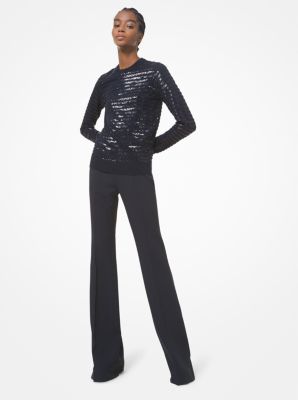 Double Crepe-Sablé Straight-Leg Trousers