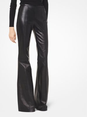 Leather Flared Trousers 20020-04 Coffee with milk 20020-04