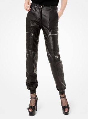 leather cargo joggers