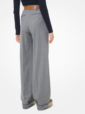 Pleated Stretch Wool Pants image number 1