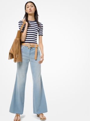 Pantal&oacute;n de pierna ancha de pana fina in CHAMBRAY | Michael Kors