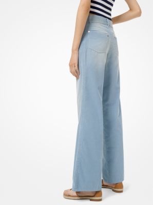 Pantal&oacute;n de pierna ancha de pana fina in CHAMBRAY | Michael Kors