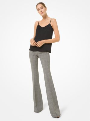 Brooke Glen Plaid Stretch Wool Flared Pants image number 0