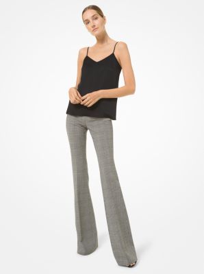 Brooke Glen Plaid Stretch Wool Flared Pants