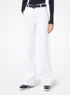 パンツ KORS WIDE-LEG COTTON AND LINEN TWILL TROUSERS Linen Wide-Leg Trousers | Michael Kors [US]