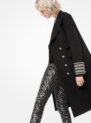 Tiger Sequined Tulle Cigarette Pants in BLACK | Michael Kors