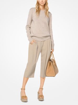 linen cut off trousers