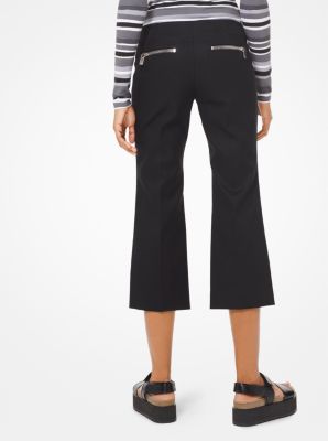Cotton-Twill Cropped Pants in BLACK | Michael Kors