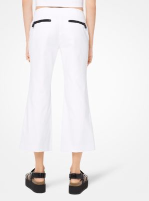 Cotton-Twill Cropped Pants