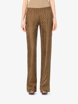 Foulard Silk-Twill Pajama Trousers | Michael Kors