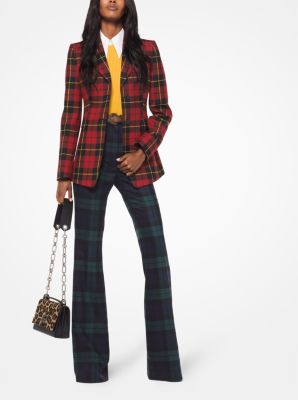 tartan flared trousers