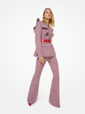 Tattersall Stretch Wool-Gabardine Flared Trousers