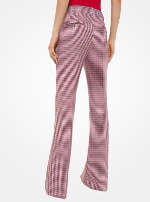 Tattersall Stretch Wool-Gabardine Flared Trousers