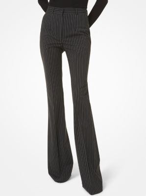 Charlie Pinstripe Stretch Wool Flared Pants