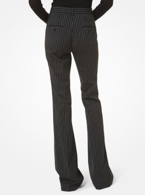 Charlie Pinstripe Stretch Wool Flared Pants