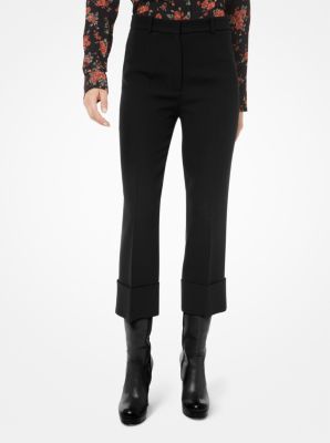Double Crepe-Sabl&eacute; Cuffed Trousers