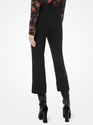Double Crepe-Sabl&eacute; Cuffed Trousers