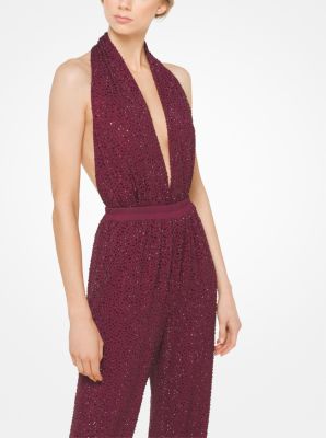 Crystal-Embroidered Matte-Jersey Pants image number 2