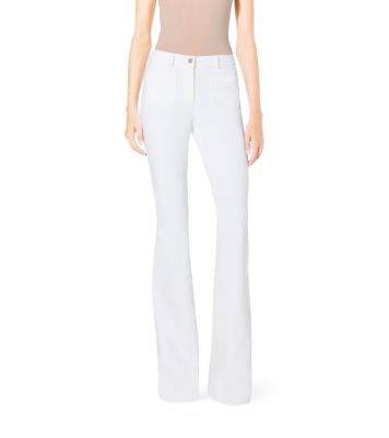 Washed Stretch-Cotton Bell Bottoms