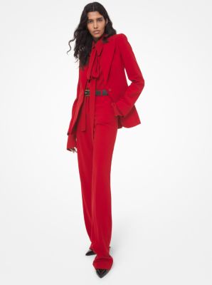 Kate Wool Serge Cuffed Trouser in SCARLET | Michael Kors