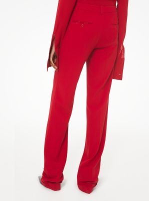 Kate Wool Serge Cuffed Trouser in SCARLET | Michael Kors