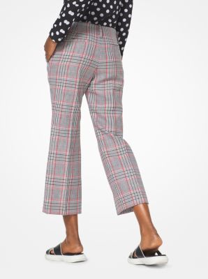 Plaid Wool Cropped Trousers
