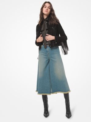 denim gaucho pants