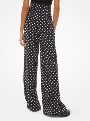 All Match Korean Fashion Slim Polka Dot Elastic Waist Casual Women Summer  Pants