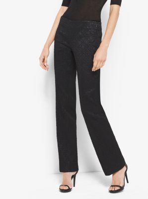 metallic stretch pants