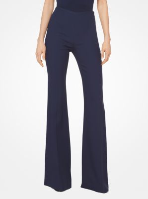 Double Crepe-Sablé Flared Pants in MARITIME | Michael Kors