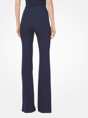 Double Crepe-Sablé Flared Pants in MARITIME | Michael Kors