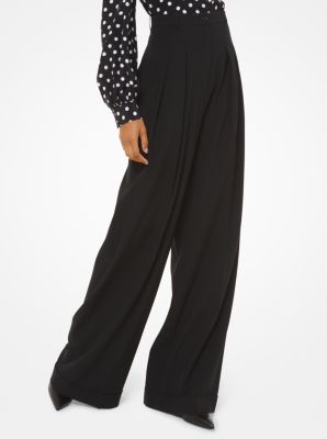 $98 Michael Kors Women’s Paisley Wide Leg Trousers Navy White Sz L  (B.01) main image 0