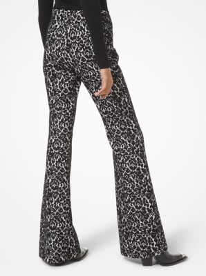 Pantalon &eacute;vas&eacute; en dentelle florale in IVOIRE/NOIR | Michael Kors