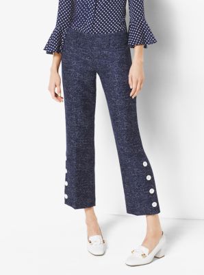 Denim Wool-Jacquard Pants in MARITIME/WHT | Michael Kors
