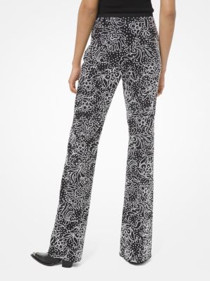 Brooke Studded Stretch Crepe Flared Pants image number 1