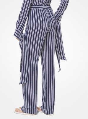 Striped Silk-Georgette Pajama Pants